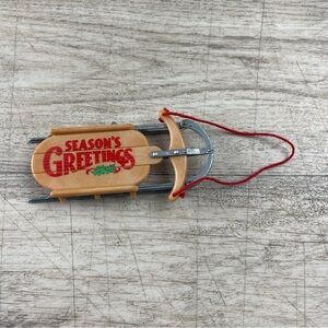 Vintage 1984 Hallmark Keepsake Nostalgic Slidder Sled Christmas Ornament